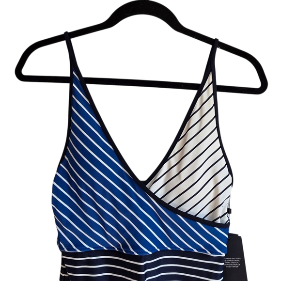 Tommy Hilfiger Navy and White Striped One Piece Swimsuit Sz 6 NEW - Picture 3 of 13